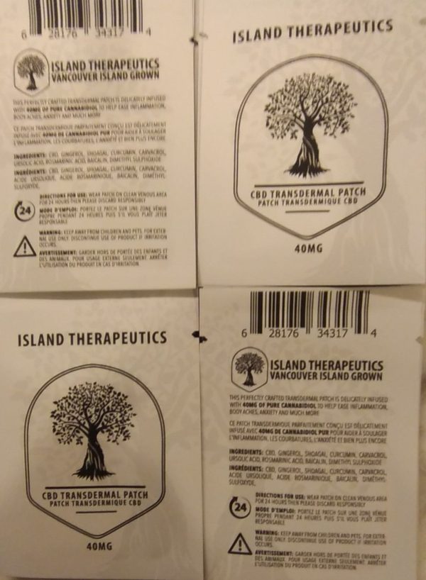 ISLAND THERAPEUTICS CBD TRANSDERMAL PATCH 40MG