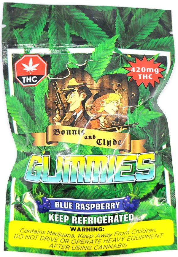 Bonnie and Clyde Gummies (420 mg) Blue Rasberry (5 for $75)